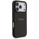 Guess Grained Ring MagSafe - Etui iPhone 17 Pro (czarny)