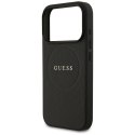 Guess Grained Ring MagSafe - Etui iPhone 17 Pro (czarny)