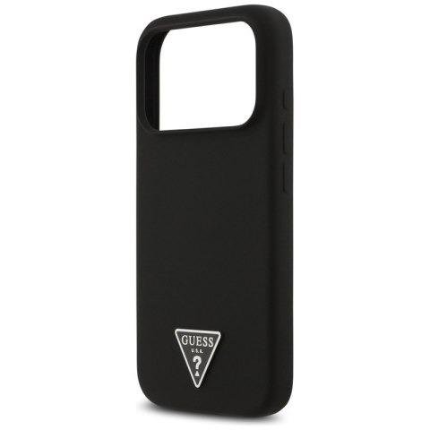Guess Silicone Triangle Logo MagSafe - Etui iPhone 17 Pro (czarny)