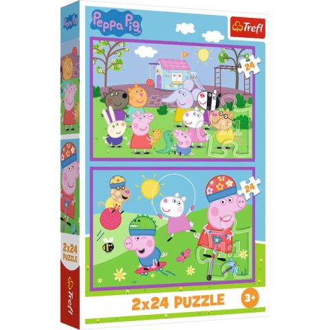 Trefl: Puzzle 2x24el. - Peppa na placu zabaw