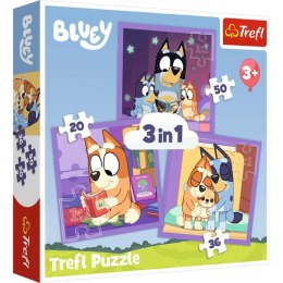 Trefl: Puzzle 3w1 - Poznaj Bluey