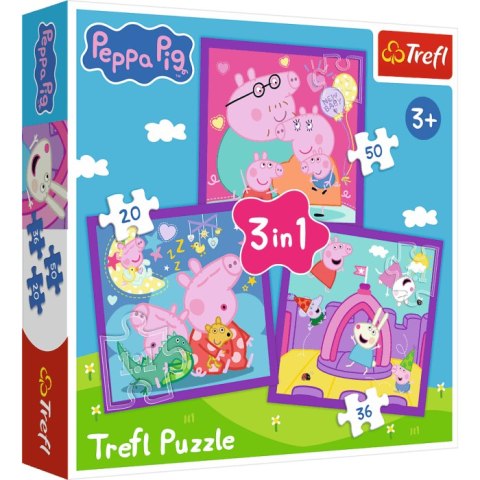 Trefl: Puzzle 3w1 - Zwyczaje świnki Peppy