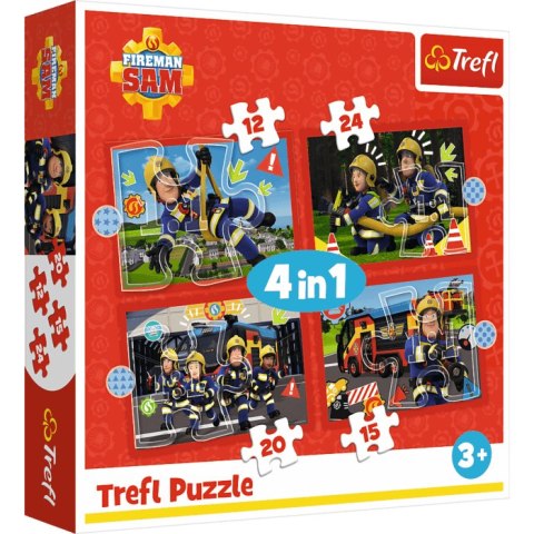 Trefl: Puzzle 4w1 - Przygody strażaka Sama