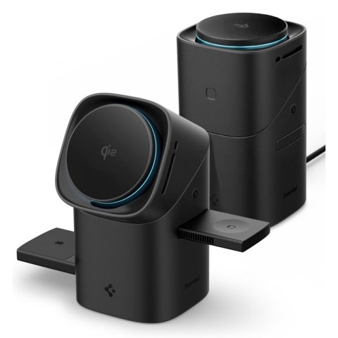 Spigen Essential EF223MS Qi2 Rotary Magnetic - Ładowarka indukcyjna MagSafe 3w1 do iPhone, AirPods i Apple Watch 15W (Black)