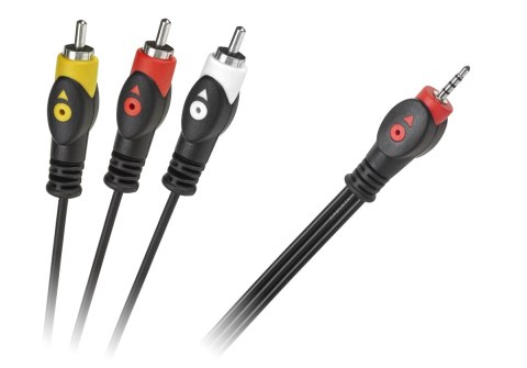 Kabel Jack 2.5 cztero-polowy 3 x RCA luzem