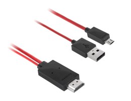 Kabel MHL wtyk HDMI-micro USB 1.5M (Galaxy S3, Note2)