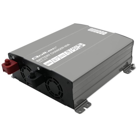 Qoltec Inteligentna profesjonalna ładowarka Monolith do akumulatorów LiFePO4 AGM GEL SLA | 90A | 12V | Szybkie ładowanie