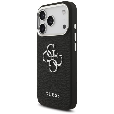 Guess Grained Big 4G Classic Logo - Etui iPhone 17 Pro (czarny)