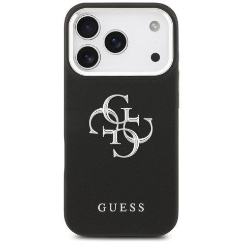 Guess Grained Big 4G Classic Logo - Etui iPhone 17 Pro (czarny)