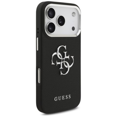 Guess Grained Big 4G Classic Logo - Etui iPhone 17 Pro (czarny)
