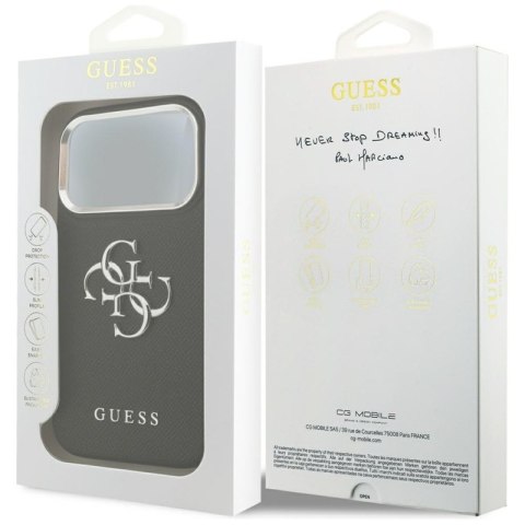 Guess Grained Big 4G Classic Logo - Etui iPhone 17 Pro (czarny)