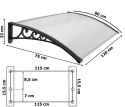 Daszek nad drzwi Sano 80x120cm czarny