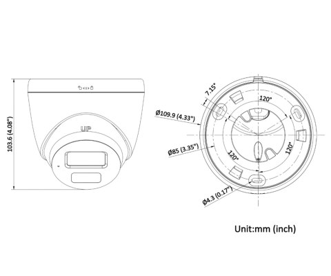 KAMERA IP VE-NC143F-LIU(2.8MM) Smart Hybrid Light - 4 Mpx Hikvision