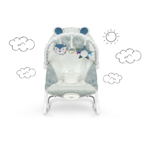 Leżaczek bujaczek z wibracją Ricokids - szary