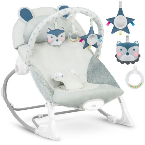 Leżaczek bujaczek z wibracją Ricokids - szary