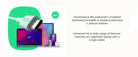 PRZEWÓD KABGC100PF120SW USB-C/USB-C POWERFLEX 1.2 m Green Cell