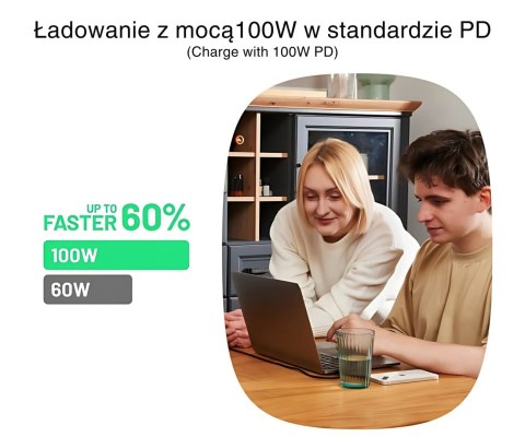 PRZEWÓD KABGC100PS30PB USB-C/USB-C PowerStream 0.3 m Green Cell