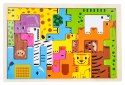 Drewniany Zestaw Układanki Puzzli Zwierzęta