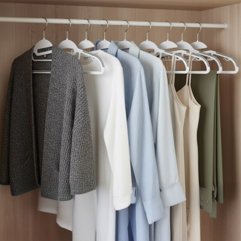 Wieszak Flexi komplet 20 sztuk biało-szary