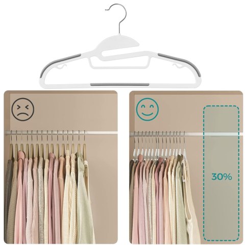 Wieszak Flexi komplet 20 sztuk biało-szary