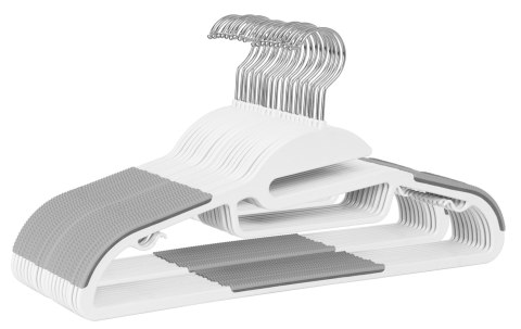 Wieszak Flexi komplet 20 sztuk biało-szary