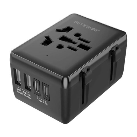 Adapter Podróżny 4w1 Blitzwolf BW-TA1 2xUSB + C + PD 20W