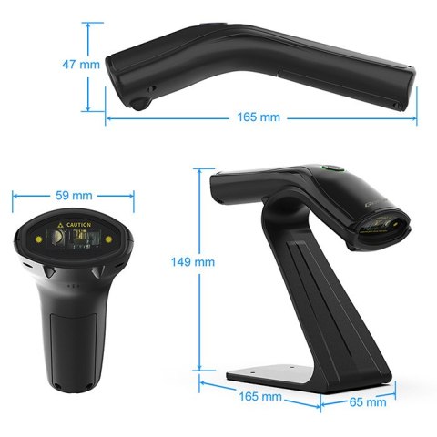 Qoltec Skaner czytnik kodów kreskowych + stojak na skaner | 1D | USB