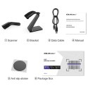 Qoltec Skaner czytnik kodów kreskowych + stojak na skaner | 1D | USB