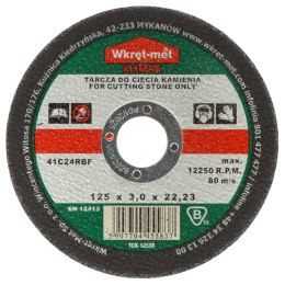 TARCZA KORUNDOWA DO CIĘCIA KAMIENIA TCK-12530 125 mm WKRĘT-MET KLIMAS