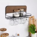 Wieszak na Kieliszki Kubki Filiżanki Metalowy Ścienny VILDE 48x12x20 cm