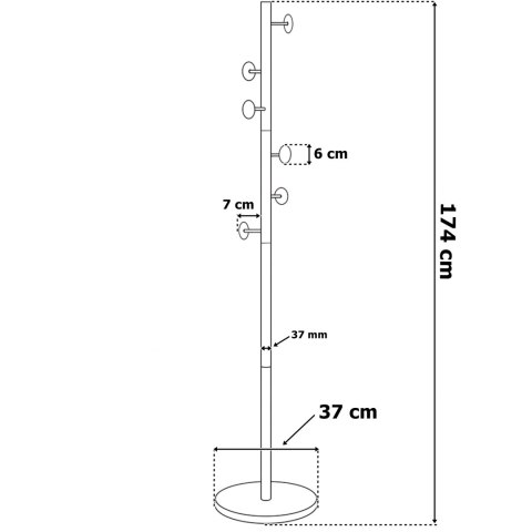 Wieszak stojący metalowy czarny DAKAR marmur