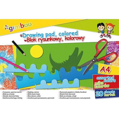 BLOK RYSUNKOWY GIMBOO A4/20K KOLOROWY