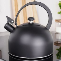 Czajnik na Gaz Indukcja z Gwizdkiem Stalowy Czarny Solidny Trwały VILDE 3 l