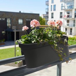 Kwietnik Balkonowy VILDE 59 x 25,5 cm Doniczka Wisząca Plastikowa Czarna