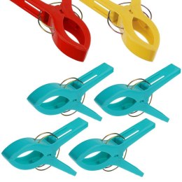 Klipsy do Ręcznika Plażowego VILDE Klamry 4 szt. Duże 15 cm na Leżak