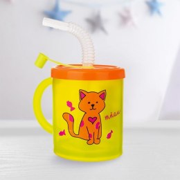 Kubek dla Dziecka ze Słomką Kot 260 ml ORION Pokrywka Wygodny BPA Free