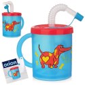 Kubek dla Dziecka ze Słomką Pies 260 ml ORION Pokrywka Wygodny BPA Free