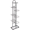 Kwietnik Stojak Kaskada Metalowy Czarny 8-poziomowy VILDE 142 cm