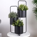 Kwietnik Stojak na Kwiaty Metalowy Kaskada 3-poziomowy VILDE 33x24x57 cm