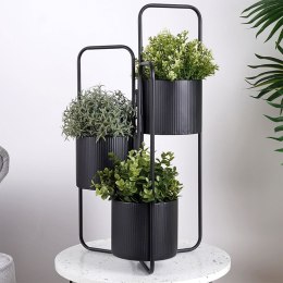 Kwietnik Stojak na Kwiaty Metalowy Kaskada 3-poziomowy VILDE 33x24x57 cm