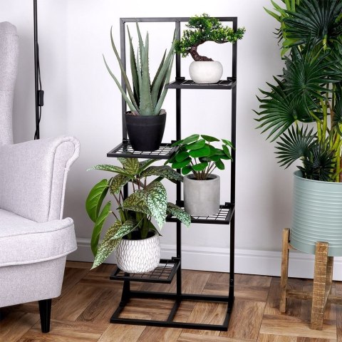 Kwietnik Stojak na Kwiaty 4-Poziomowy Kaskada Metalowy Loft VILDE 102 cm