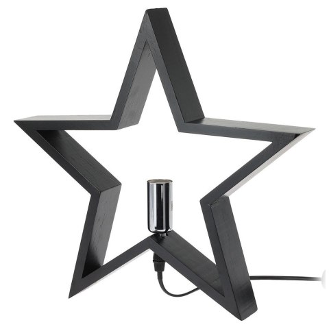 Lampka Stołowa Drewniana Czarna Gwiazda Ozdobna VILDE 34,5 cm