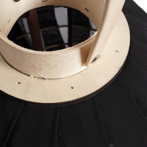 Lampion na Świeczkę Drewniany Czarny 22 x 24 cm ORION ze Szklanym Wkładem