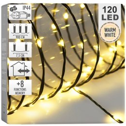 Lampki Choinkowe 120 LED Świąteczne Zewnętrzne Wewnętrzne VILDE 892,5 cm