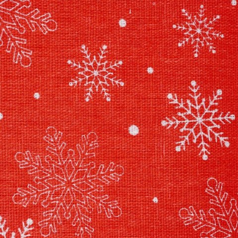 Obrus Plamoodporny Czerwony 180 x 130 cm Płatki Śniegu EXCELLENT HOUSEWARE