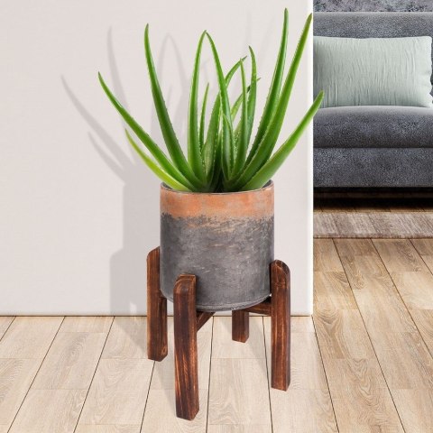 Osłonka na Doniczkę na Stojaku Stalowa Retro Dekoracyjna ORION 24 x 36 cm