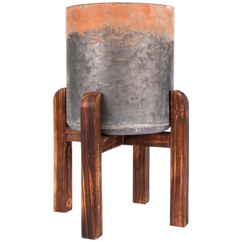 Osłonka na Doniczkę na Stojaku Stalowa Retro Dekoracyjna ORION 24 x 36 cm