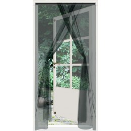 Moskitiera na Drzwi Podwójna Czarna 220 x 150 cm Poliester PROGARDEN