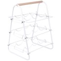 Stojak na Wino Dekoracyjny Metalowy Biały 9 Butelek HOUSEWARE 33x29x46 cm