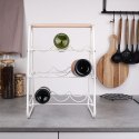 Stojak na Wino Dekoracyjny Metalowy Biały 9 Butelek HOUSEWARE 33x29x46 cm